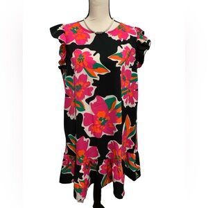 NWT Emory Rose sz XL black pink floral mini dress